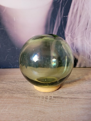 Ancienne boule verte verre - ancienne,